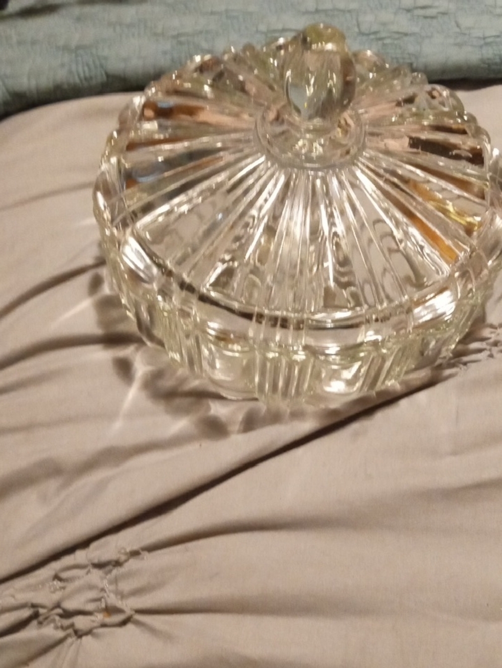 Clear Glass Lidded Candy Dish - Elegant Round Serveware